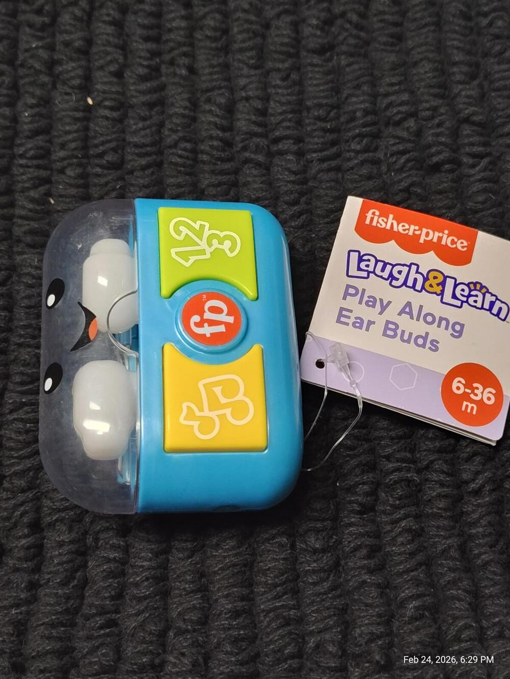 New Fisher Price Laugh Learn Play Along Ear Buds Interactive Toy Infants 6M-3Y